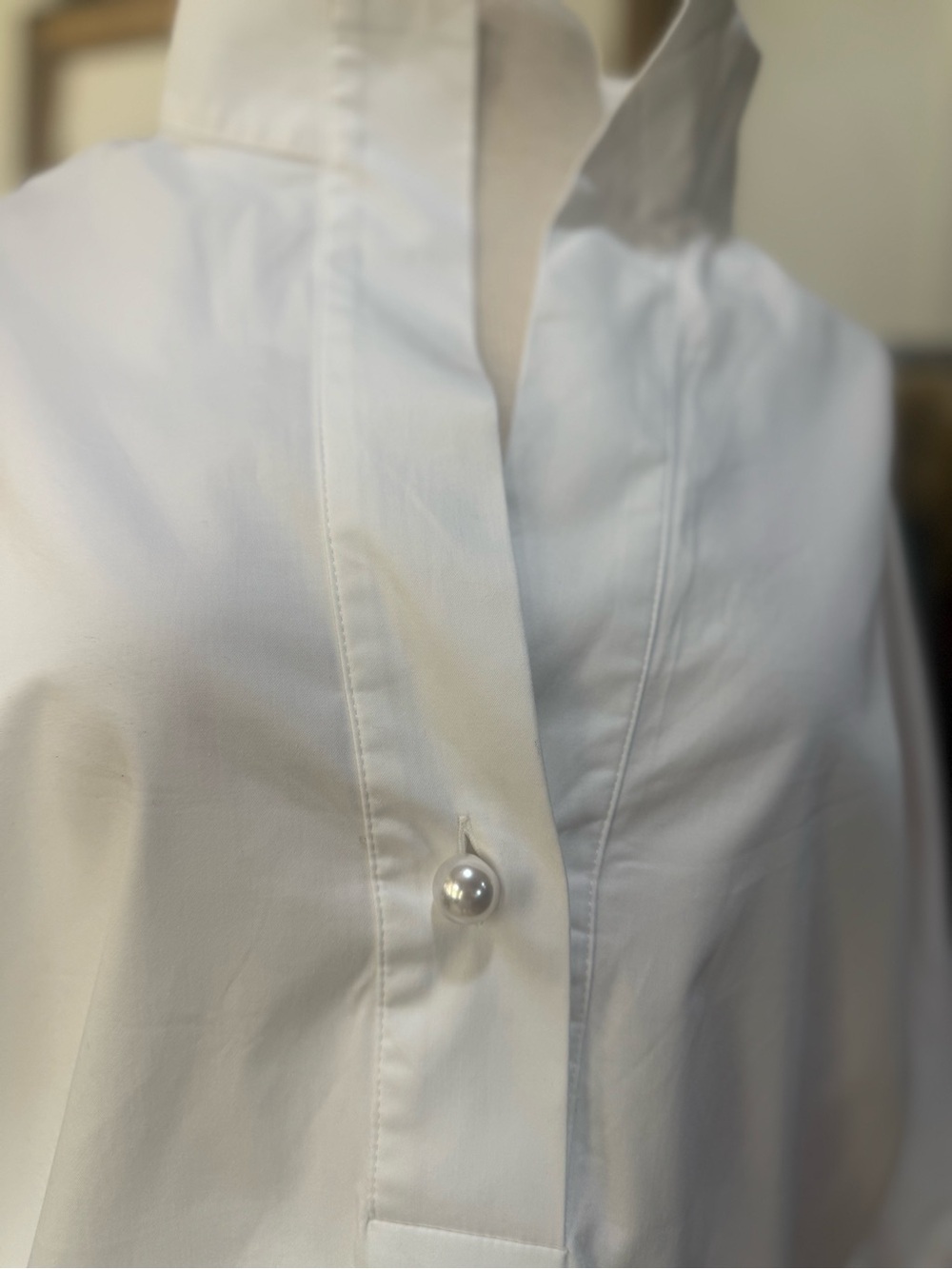 Tuckernuck White Stand-Collar Popover Blouse - Picture 3 of 5